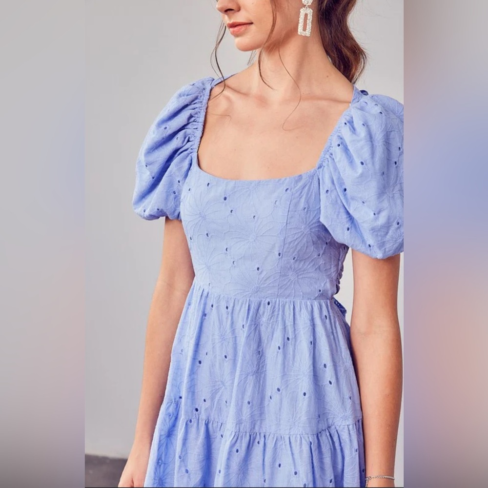 DO+BE blue babydoll eyelet dress